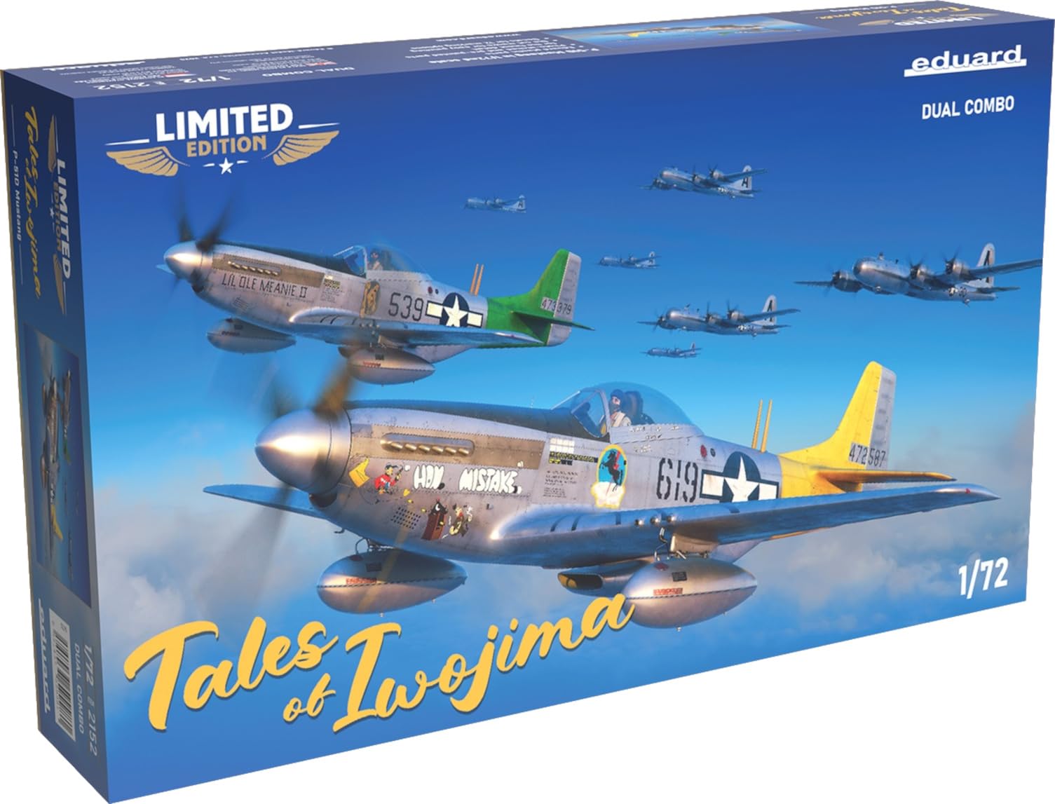 

eduard Двойной набор Ограниченная серия Битва за Иводзиму Пластиковая модель EDU2152 1/72 P-51D (Самолет)