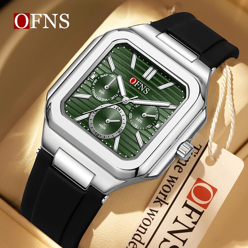 OFNS Men's Luxury Square Quartz Watch - Business Niche Design, Luminous, Waterproof.