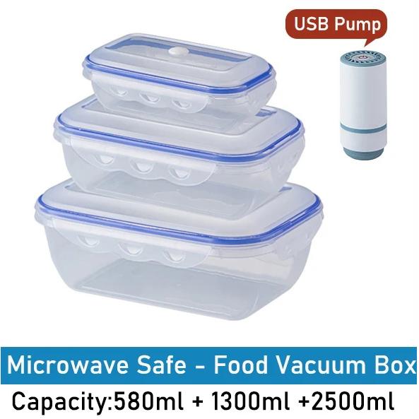 Vakuum Lebensmittelaufbewahrungsbox Transparenter Aufbewahrungsbehälter Kühlschrank-Organizer Mikrowellengeeignet Frischhalte-Versiegelungsbox Lebensmittelspender