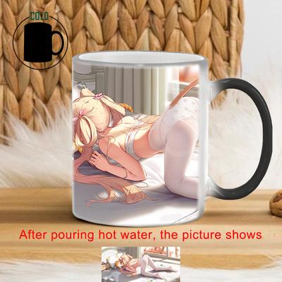 Caneca Sexy Girl que muda de cor, xícara de café de porcelana BSKT-040, canecas originais, xícaras e canecas, presentes personalizados, utensílios para bebidas, bar de cerâmica