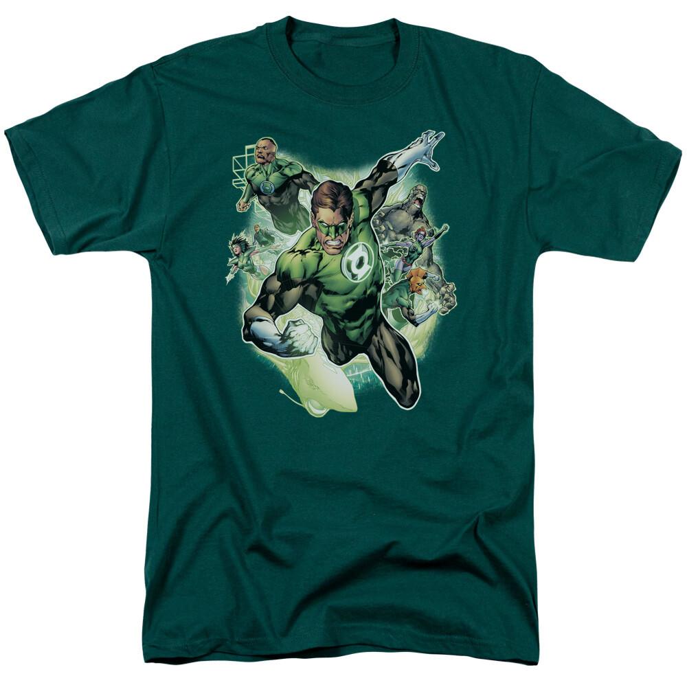 Green Lantern Flying Corps T Shirt Mens Licensed DC Comic Tee Hunter Green L