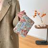 Yogodlns Women Floral Fabric Makeup Bag Cosmetics Case Brush Wash Bag for Birthday Holiday Gifts