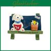 Cute Cartoon Dog Flower Bench Reading Scene Model For Desk Decor And Photography Props
