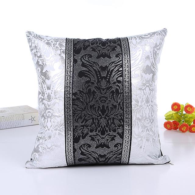Роскошный винтажный черный и серебряный декоративный чехол для подушки с цветочным принтом чехол для автомобильного дивана декор наволочка домашние наволочки 450mm450mm 1264₽