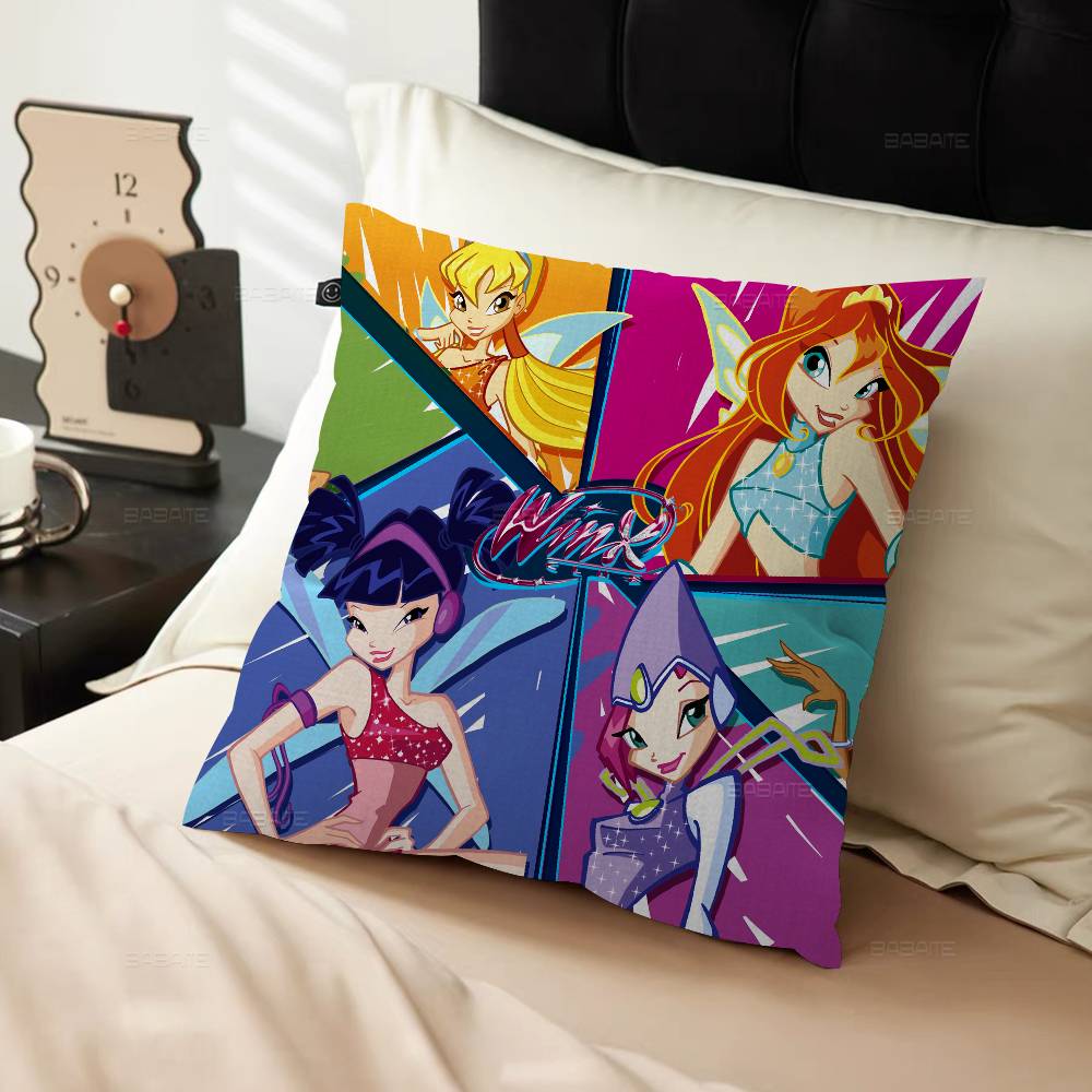 Girl-W-Winx Catoon Clubs Pillow Anime Pillow Sofa Bed Head Pillow Cover Cushion Cover 45x45 Cm Fashion