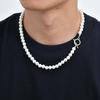 8mm Pearl Necklace for Men Women,White Imitation Pearl Beaded Collar,Casual Jewelry Gift