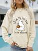 Women's Halloween Print Long Sleeve Crew Neck Sweatshirt for Autumn/Winter