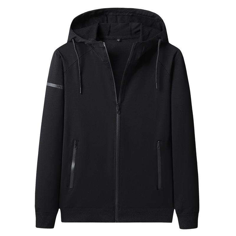 Men's Plus Size Pure Cotton Hoodie Cardigan: Spring/Autumn, Casual Knit Jacket, Trendy Sportswear.