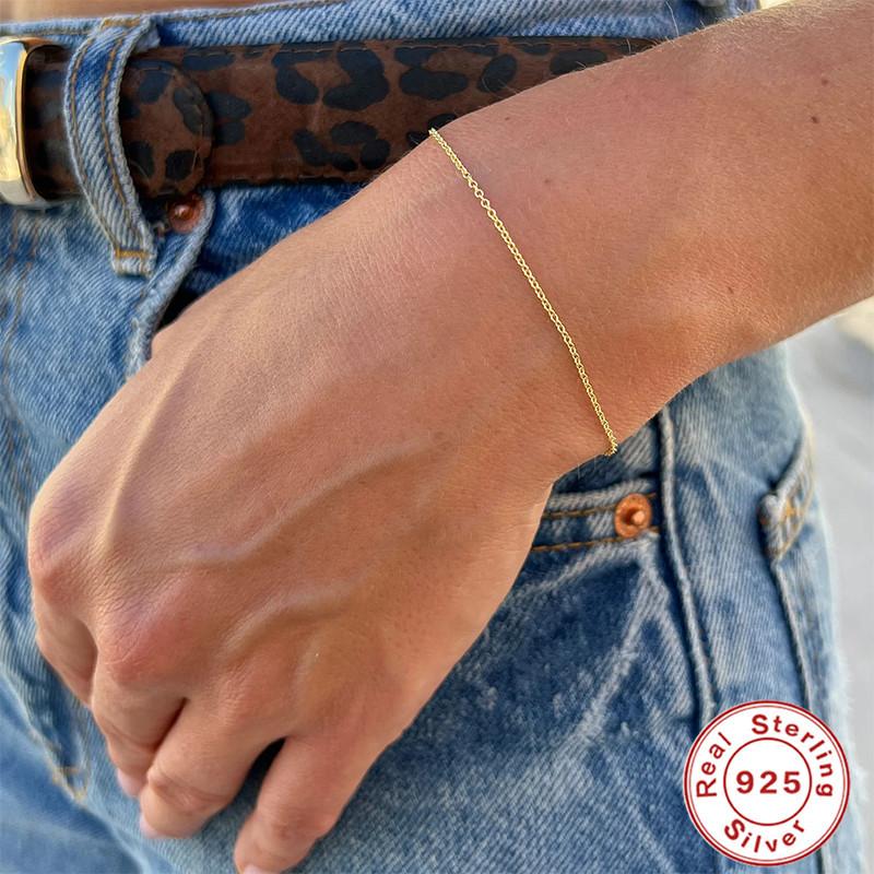 Stylish And Simple Daily Basic Chain, Very Cost-Effective S925 Sterling Silver Women'S Bracelet