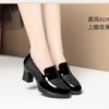 Summer Single Shoes High Heels Waterproof Table Thick Heel Mesh Breathable Leather Shoes