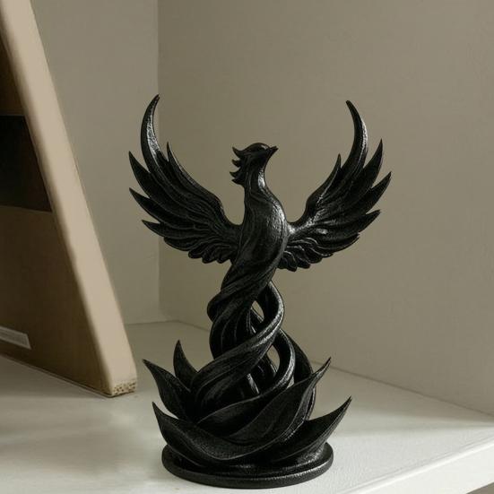 Phönix Aufstieg Skulptur, 3D Gedruckte Phönix Vogel Figur, Mythisches Kreaturen Dekoration mit Flügeln für Schreibtisch, Arbeitszimmer, Büro Dekoration