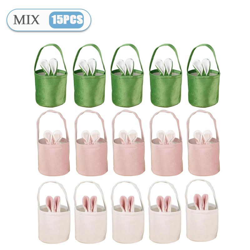 1-20 STÜCKE Ostern Cartoon Hasenohren Eimer Tasche Buntes Kaninchen Osterei Handtasche Frohen Ostertag für Kinder Hasenohren Süßigkeitentüten