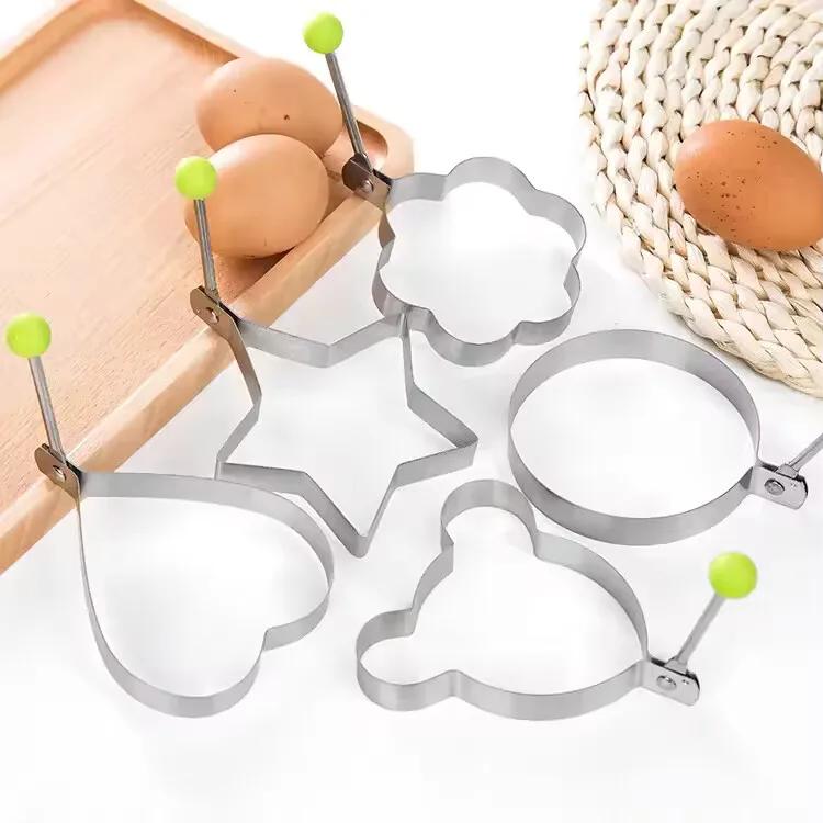 

Stainless Steel Omelette Mold Maker Love Star Bear Flower Fried Egg Mold Pancake Shaper Cooking Baking Tools Kitchen Accessories