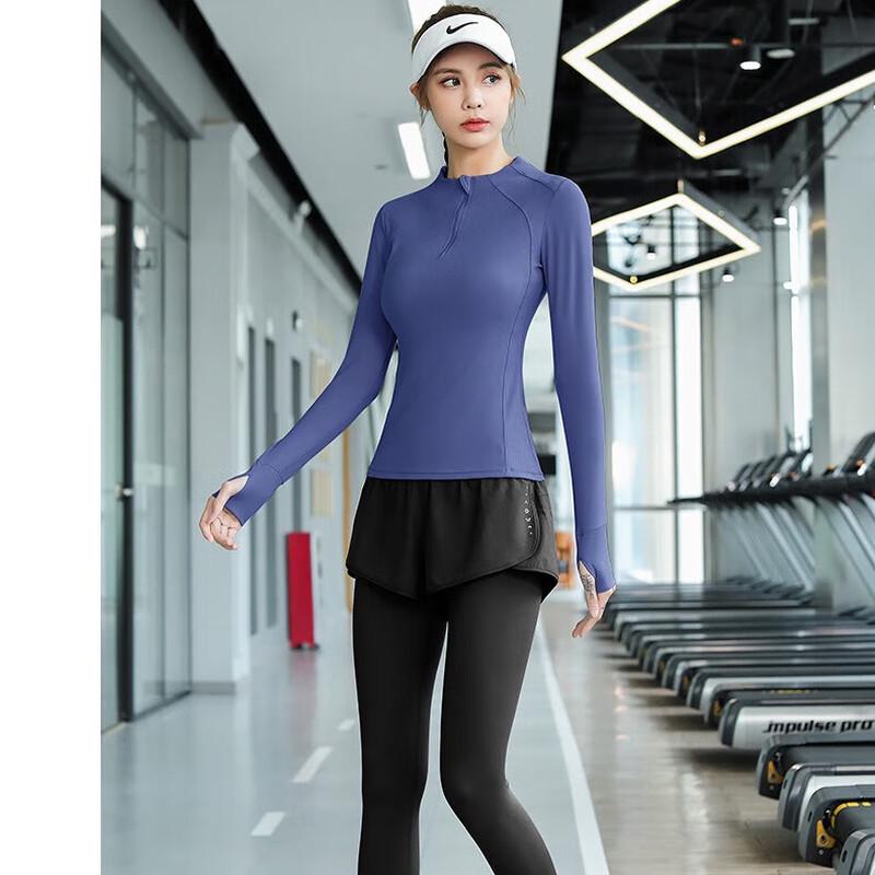 WEZHO Women's Quick-Dry Long Sleeve Yoga & Running Sportswear Set