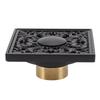 Floor Drain Quadrate Antique European Style Copper Stainless Steel Odor Proof Insect Proof for Bathroom Kitchen