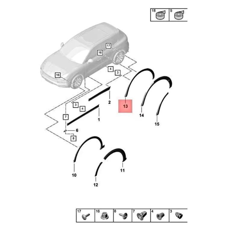 Suitable Rear Wheel Arch for 2018 Cayenne - Model 9Y0854731KG2X