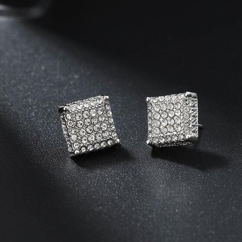 

1 пара серебряных квадратных классических циркониевых серег-гвоздиков для мужчин и женщин, модные блестящие серьги-гвоздики из искусственного бриллианта, ювелирные изделия, подарок для серебряный