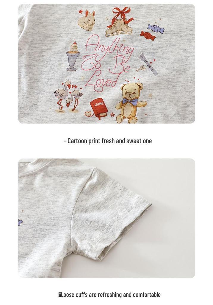 Sweet Lace Short-Sleeve Baby Girls' Summer Top: Soft, Breathable, and Cute Princess T-Shirt