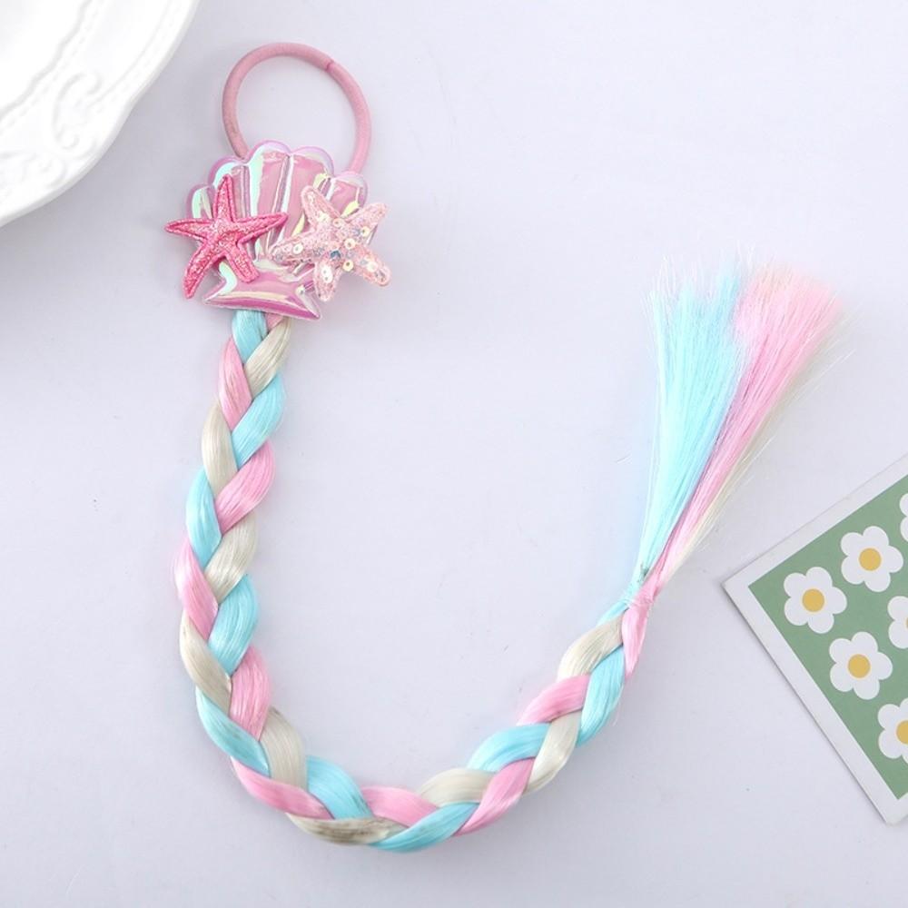 Colorful Girls Twist Braids Hair Synthetic Baby Wig Hairbands Ponytail  Party