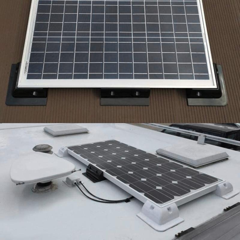 ABS Solar Panel Mounting Brackets Drill-Free Corner Bracket Support Kit for Wood Frame RV Boat Campers Caravans Hood