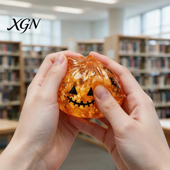 Soft Stress Balls Halloween Relief Dumpling Toy with Steamer, Glitter Ball Fidget Toys Toy, Anxiety Relieving Steamed Bun Squeeze for Holiday