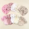 Baby Bow Knot Hat & Socks Set - Pure Color Headscarf & Fetal Cap