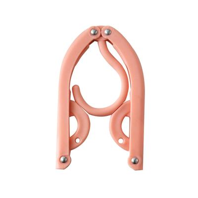 Folding Hanger 3 Fold Design Rust Proof Portable Colored Hangers for Household Travelling HotelPink