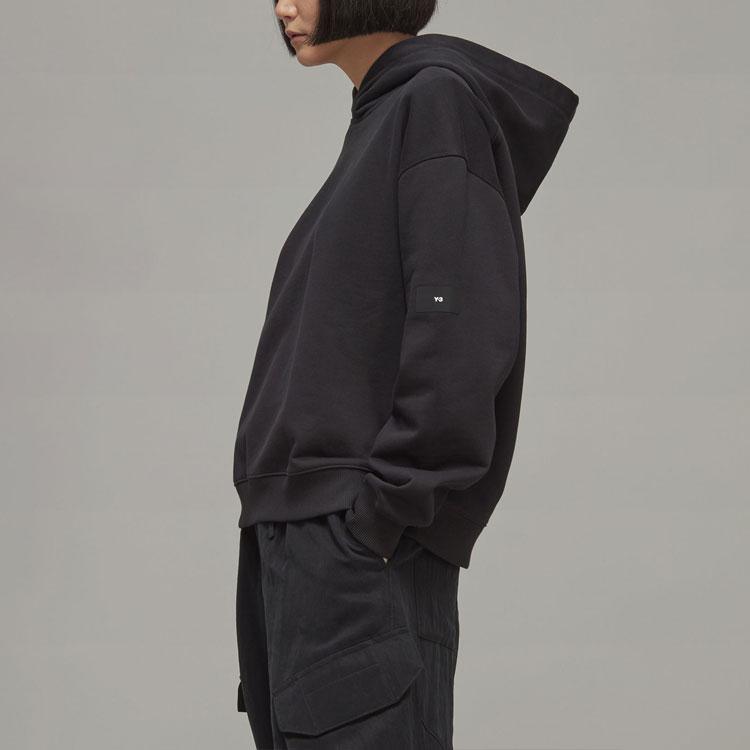 Y-3 Solid Logo Print Casual Hoodie Women hoodies Black H44793