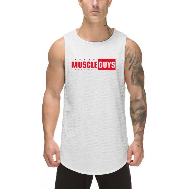 Do The Work  Muscleguys Summer New Brand Gym Sports Quick-drying Bodybuilding Fitness Mesh Fashion Breathable Cool Sleeveless Shirt
