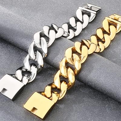 Luxury 30mm Cuban Link Chain Bracelet for Man Vacuum Plated Stainless Steel Men's Bracelets Hip Hop Heavy Duty Street Jewelry