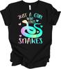 Just A Girl Who Loves Snakes Cute Snake Lover Gift for Girls Women Reptile Shirt