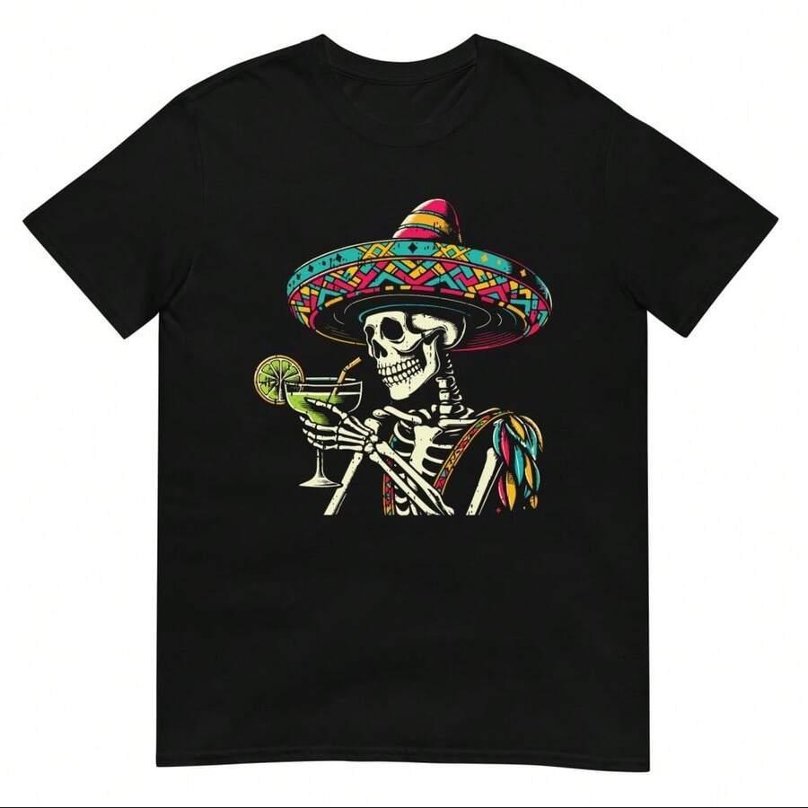 Cinco de Mayo Fiesta Skeleton Sombrero Party TShirt S