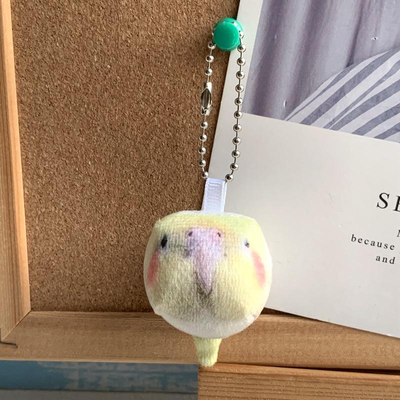 5Pcsset Cute Simulation Parrot Plush Doll Super Mini Square Parrot Key Chain Pendant Soft Stuffed Toy For Girl Bag Pendant Gift