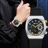 New Men Quatz Watches for Man Sport Analog Mechanical Wristwatch Silicone Strap Stainless Steel Square Dial Reloj