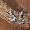 Boho Floral Beaded Dangle Earrings, Vintage Colorful Beads Creative New Fashion Elegant Party Jewelry Gift