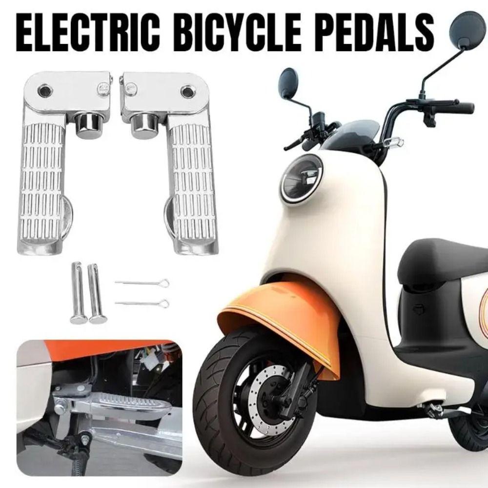 Aluminum Zinc Zinc Alloy Motorcycle Foot Pegs Foldable E Bike Foot Rests Electric Bicycle Pedal Replacement