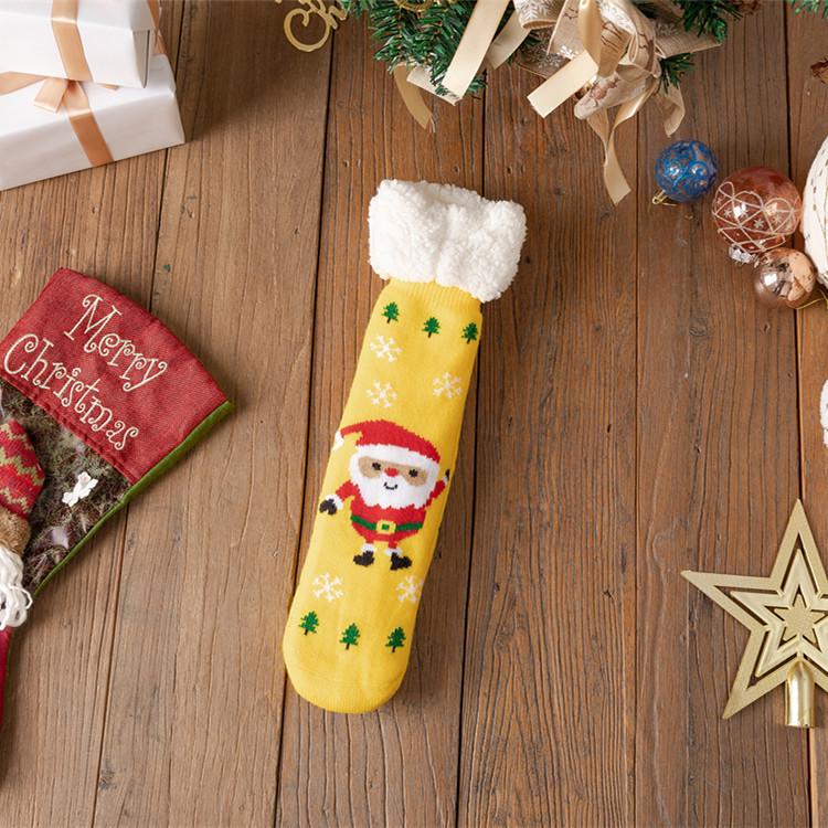 Women's Winter Christmas Stockings: Cozy Mid-Calf Snow Socks with Velvet, Perfect for Home Sleeping