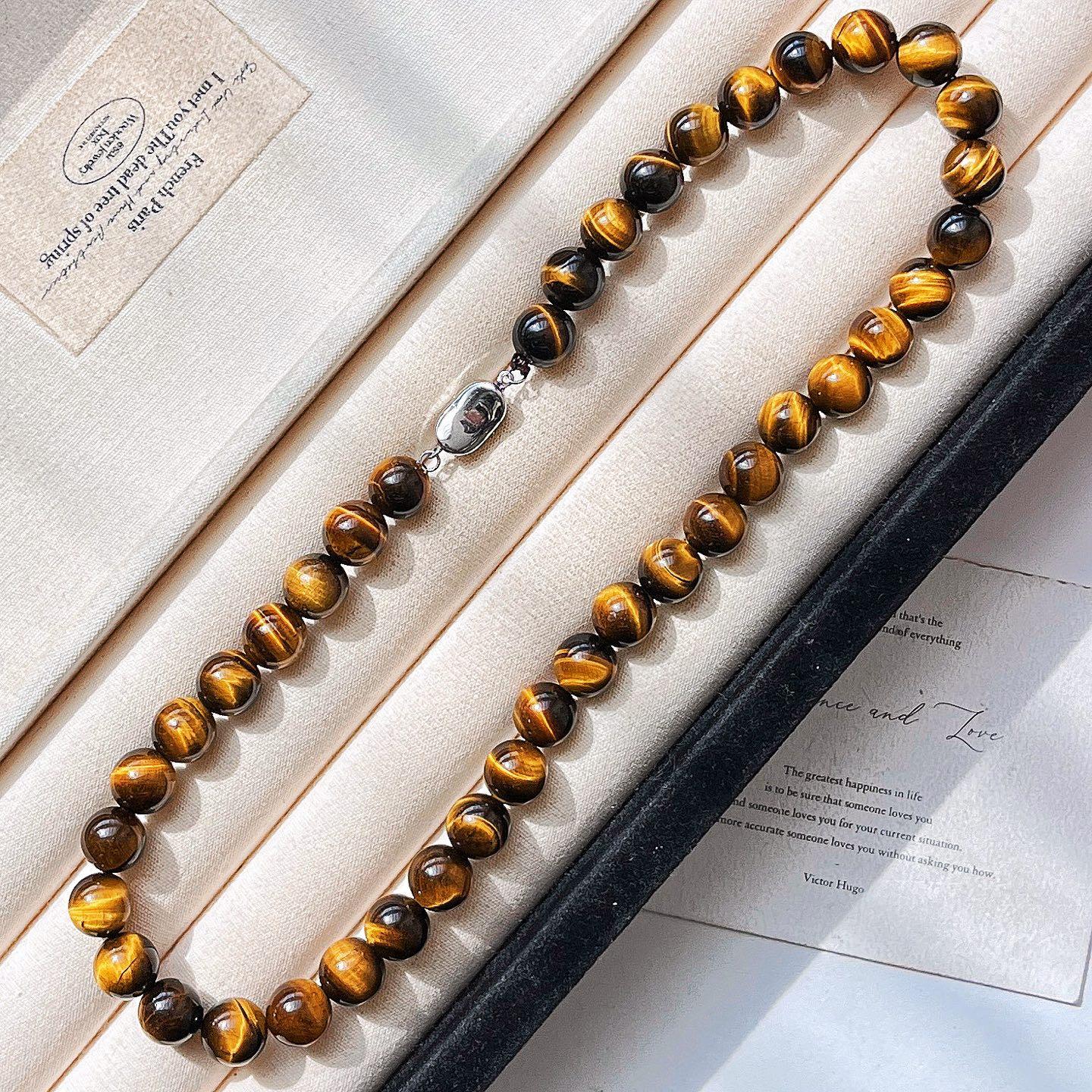 8Mm Vintage High Quality Natural Amethyst Design Necklace Clavicle Chain