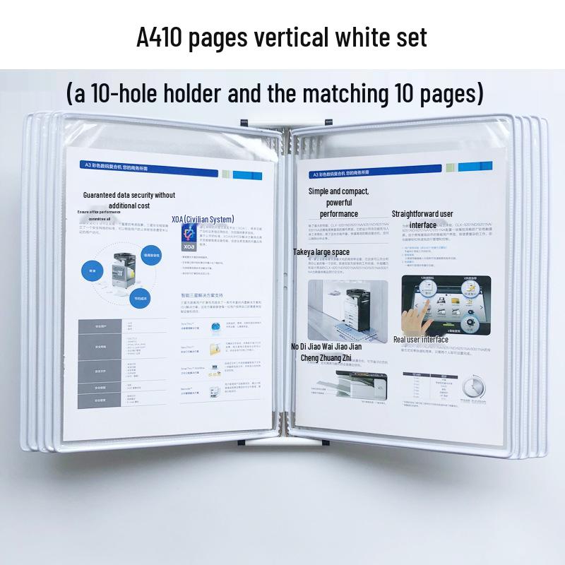 A4 Wall-Mounted 10-Page Swivel Display Folder/Document Holder