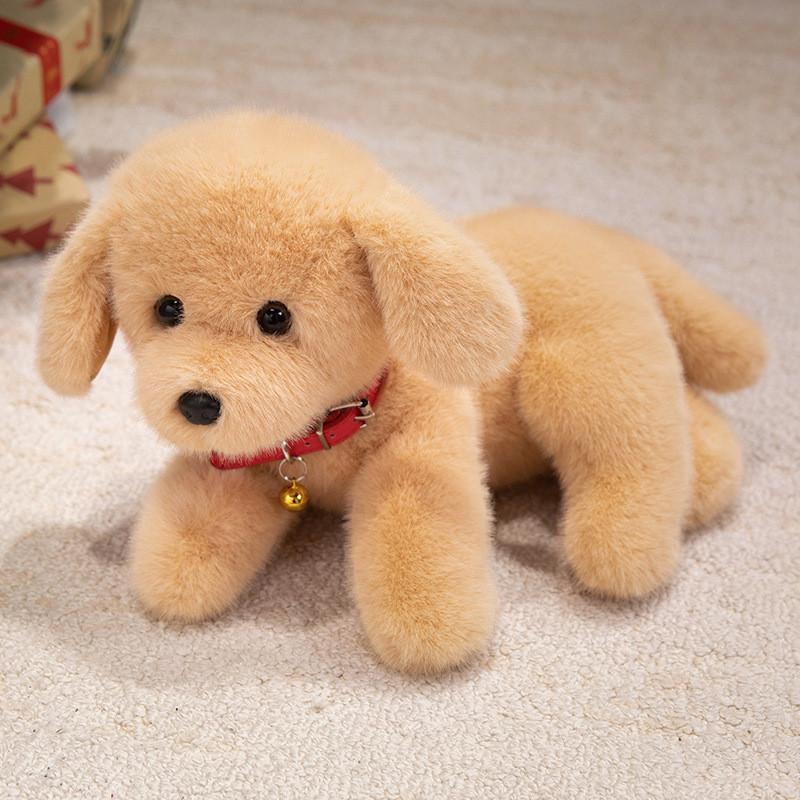 Labrador Puppy Stuffed Doll With Bell Collar Decoration For Childrens Gift