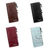 Minimalist Pu Leather Long Wallet With Magnetic Closure And Multiple Card Slots For Daily Use