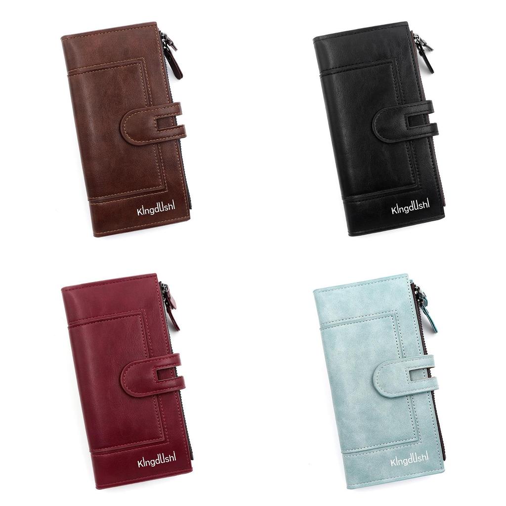 Minimalist Pu Leather Long Wallet With Magnetic Closure And Multiple Card Slots For Daily Use
