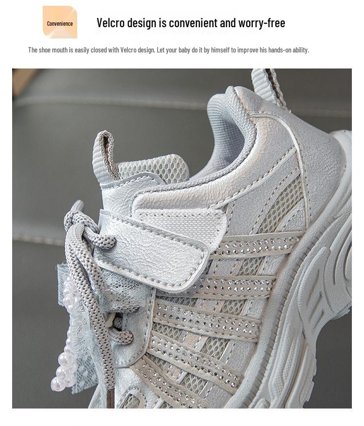 Girls' Soft Sole Sneakers 2025: Spring/Autumn Casual Shoes for Students, Ages 6-12.