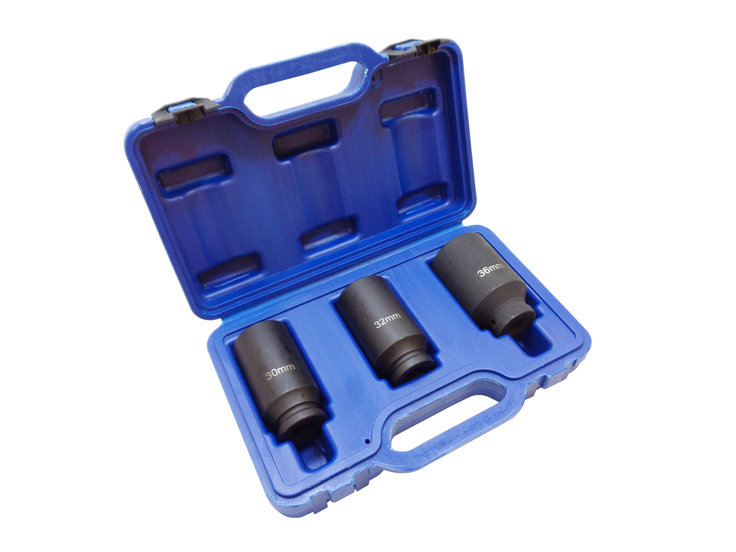 

1/2 Impact Socket Set, Deep Sockets for Impact Wrenches, 30mm, 32mm, 36mm, 12-Point, Impact Wrench Compatible, Hub Nut, Surface Contact