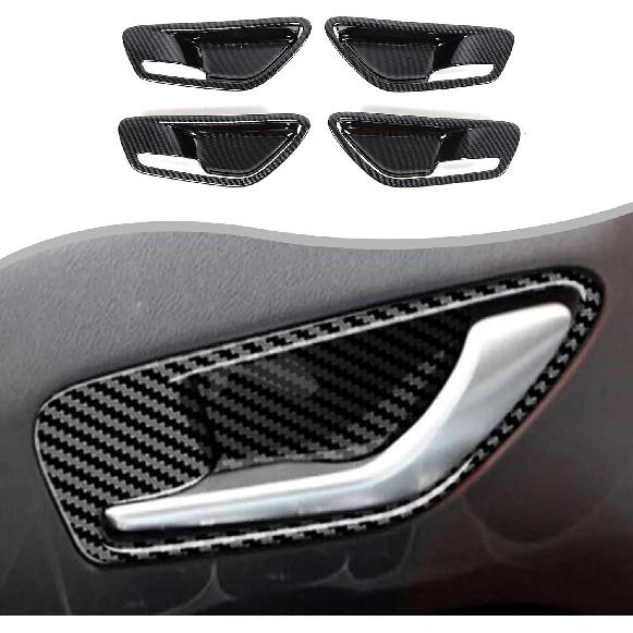 

Aunginsy 4PCS Inner Door Handle Bowl Trim Cover Compatible with Hyundai Tucson/Santa Cruz 2022-2024, Car Front Rear Door Grab Handle Cup Bowl Panel Carbon Fiber Pattern