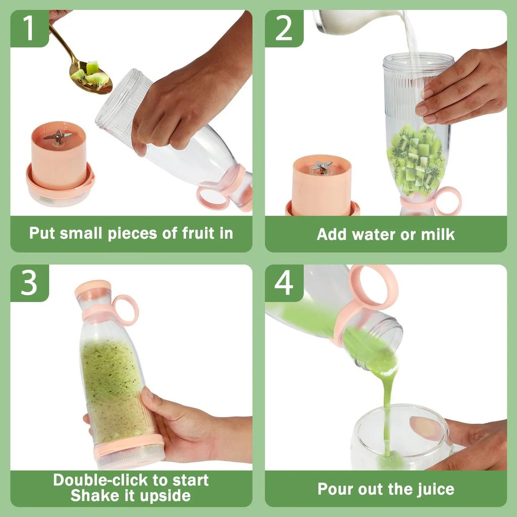 Elektrische Sapblender Draagbare Fruitpers USB Oplaadbaar Smoothie Mini Fles Reizen Multifunctioneel Keuken Thuis