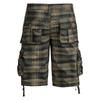 Men's Outdoor Cargo Shorts Multi Pocket Workwear Shorts Casual Plaid Pattern Knee Length Durable Fabric Lightweight Design