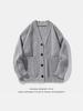 Trendy Japanese-Style V-Neck Knit Cardigan - Autumn/Winter Loose Fit Sweater for Couples