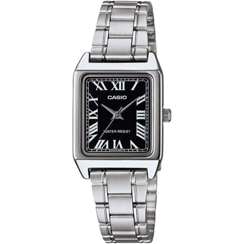 

Casio Standard Analog Women s Watch LTP-V007D-1B Black with Silver Metal Band, Overseas Model