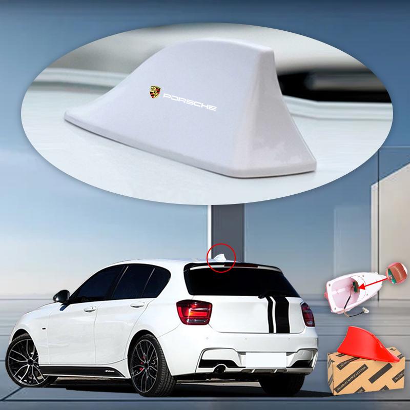 Car Top Signal Aerials Shark Fin Antenna Decoration For Porsche Cayenne Panamera Macan 911 718 Taycan Boxster Cayman Accessories